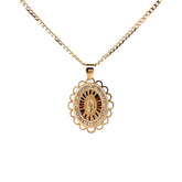 Medalla unisex en oro 10K con circonia